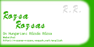 rozsa rozsas business card