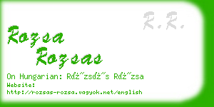 rozsa rozsas business card